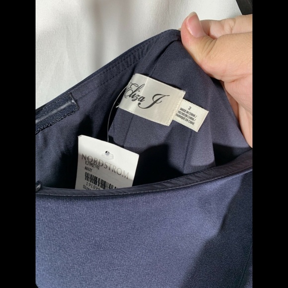 NEW $148 Eliza J One-Shoulder Laguna Crepe Jumpsuit in Navy Blue [SZ 2‎ ] - Picture 9 of 14